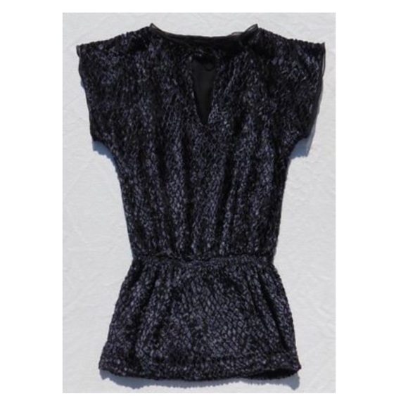 🆕 MODA INTERNATIONAL Victoria’s Secret Black Navy Burnout Velvet Tunic Dress - Picture 11 of 13